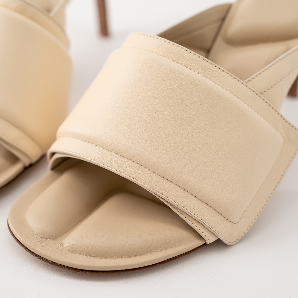 size 37 7US - Jacquemus Leather Les Mules Padded Leather Cream Heels - Picture 5 of 8
